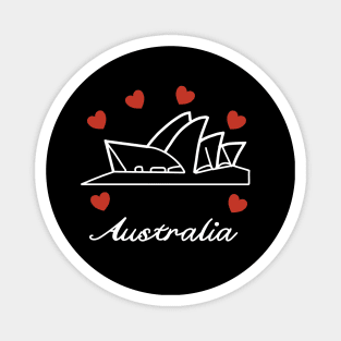 Australia with heart love summer travel vintage Magnet